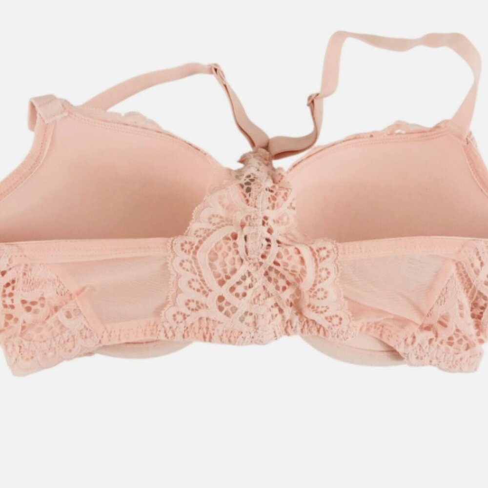 Auden Lace Lightly Lined Racerback Bra Pink/ W9E30Z  34D - Picture 2 of 5